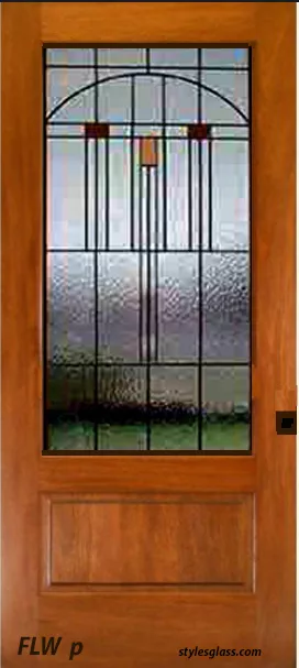 Pocket door Solid wood with stain glass panels WoW