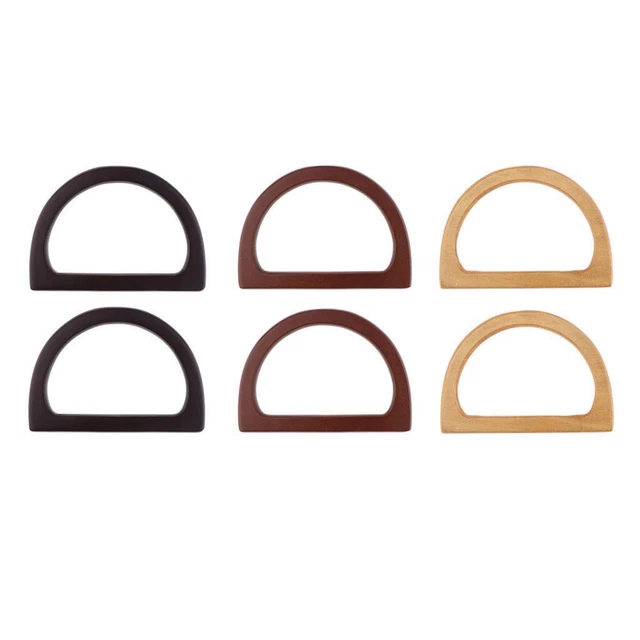 2/pack Solid Wooden Purse Handles Replacement - Oval Handbag  Handle for
