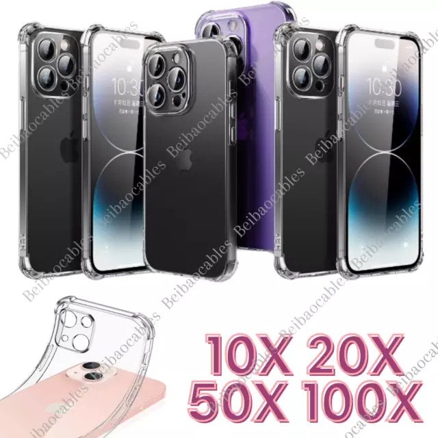 Wholesale Bulk Lot Clear Phone Case Cover For iPhone 15 14 13 12 11 Pro XR 8 7 6