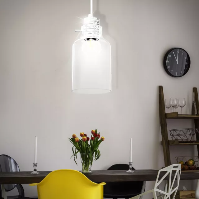 LED Lampe Suspendue Plafonnier Argent Intérieur Eclairage 1-flammig