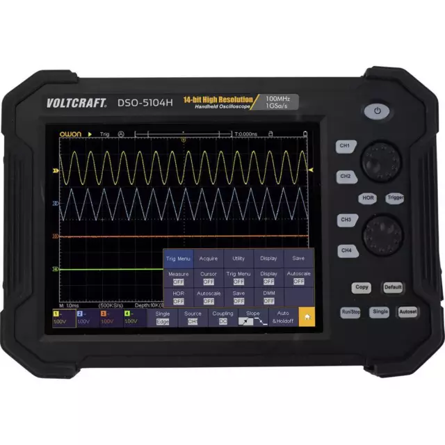 Oscilloscope manuel VOLTCRAFT DSO-5104H 100 MHz 4 canaux 1 Géch/s 40 Mpts 14