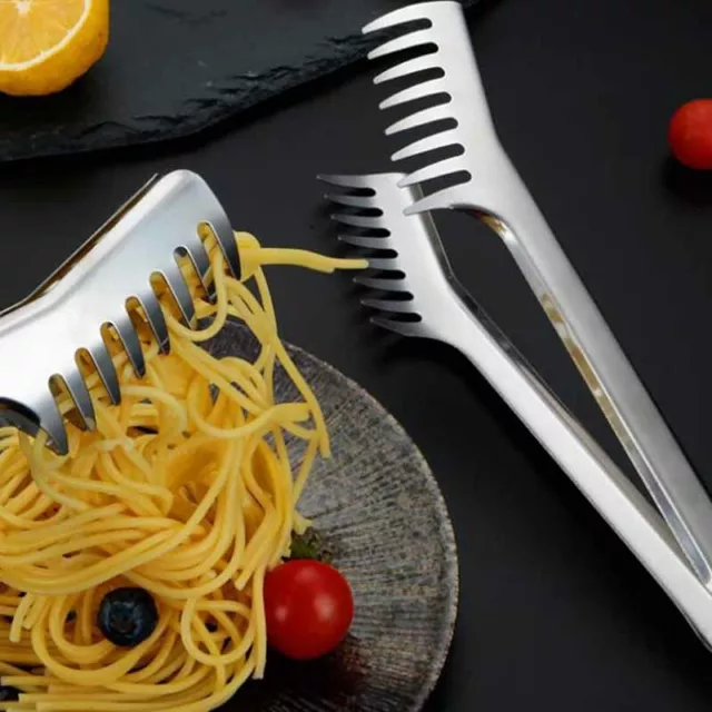 Stainless Steel Noodles Clip Food Comb Spaghetti Tongs Pasta Clip Food Holde-xd