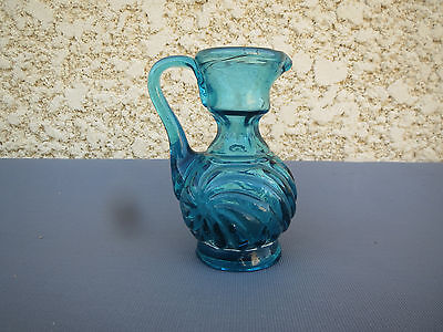 ancien flacon bleu verre soufflé qajar XIXe Turquie Iran Perse extrême Orient