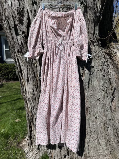 Vintage Handmade Calico Floral Prairie Dress Large