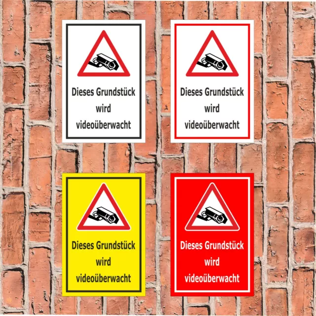 Schild Dieses Grundstück wird videoüberwacht -4 Größen -Videoüberwachung