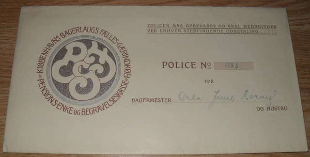 seltener alter MEISTERBRIEF BÄCKER 1941 Kopenhagen DÄNEMARK antik 6
