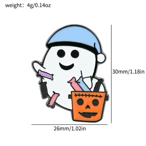 CARTOON GHOST ENAMEL Lapel Pins Cute Halloween Specter Brooches