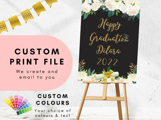 GRADUATION CUSTOM PRINT - Printable Sign for Celebrating Graduate Print ...