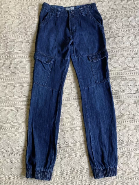 Lee Cooper childrens size 12 regular rise slim leg cargo Leg Blue Denim Jeans. C