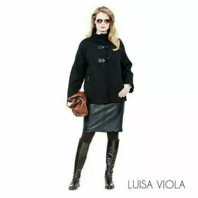 Cappotto Cappotti Giubbotto Donna Luisa Viola 8426F09497 Nero Alamari Nuovo Ai