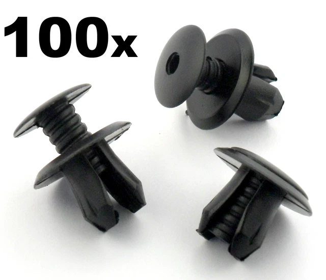 100 Clips De Revestimiento De Panel De Moldura Gris Oscuro Para VW Volkswagen T4 T5 Transporter Euro 88059409