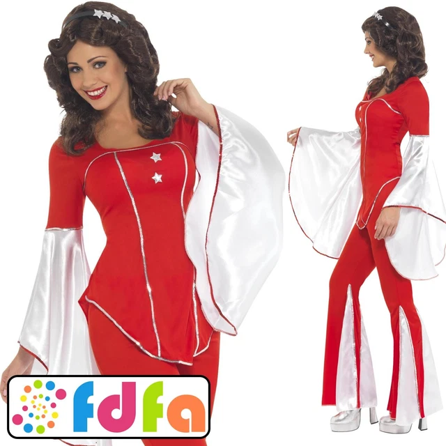 Abba Super Trooper 70s Disco Pop Star Costume Party Fancy Dress Up