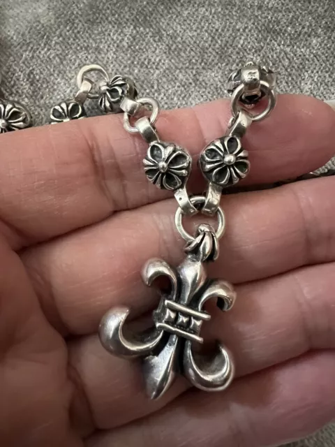 Halskette - Fleur de Lis, Lilie - Sterling 925 - elf, chrome, craft, hearts