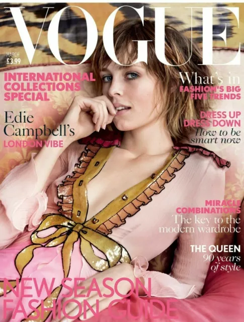 EDIE CAMPBELL Vogue UK Magazine International Collections Special March 2016