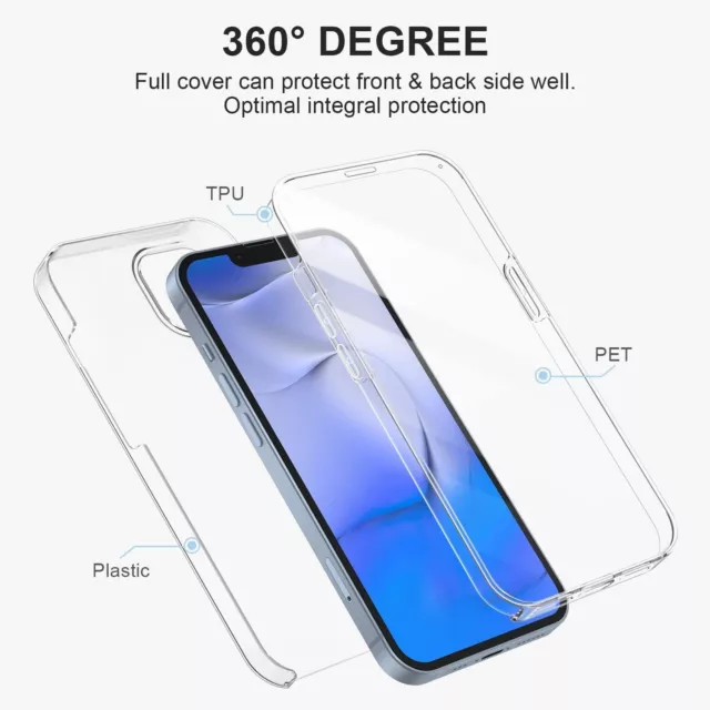 Pour APPLE Iphone 15 Coque avant GEL+ Arrière RIGIDE protection INTÉGRAL