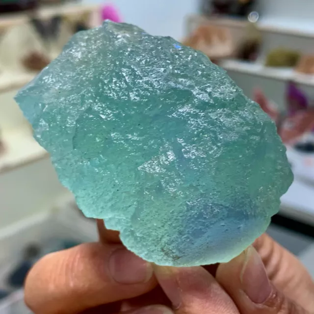 257G Azul Natural Cúbico Fluorita Grupo Cristal Muestra Mineral/China