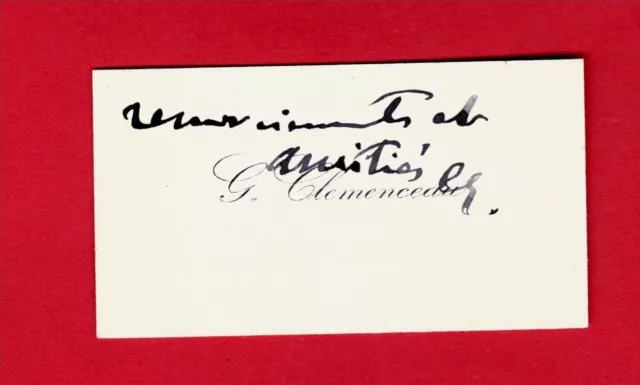 By19#-Carte De Visite-Autographe-Georges Clemenceau-Homme D'état-[René Baschet]