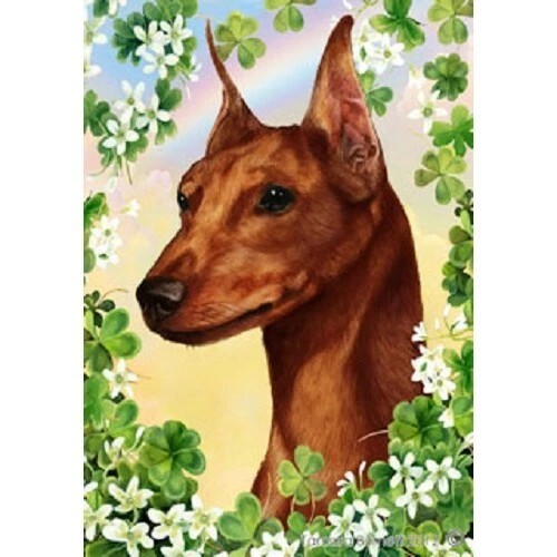 Clover House Flag - Red Miniature Pinscher 31223