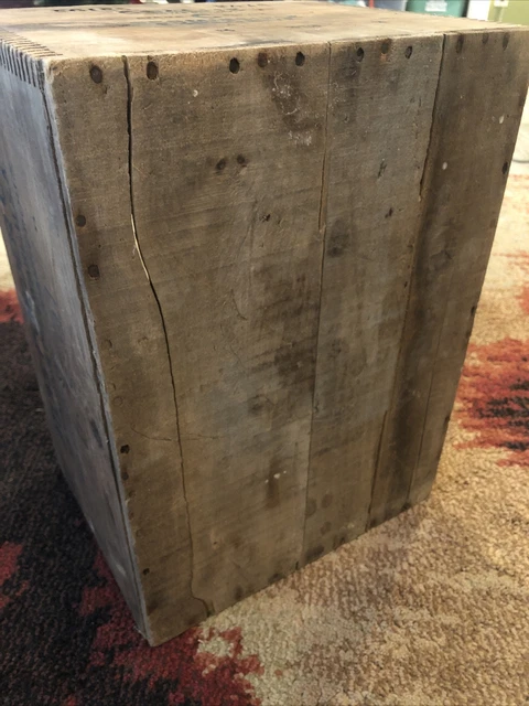 Atlas Powder Co. Empty Wood Crate Box High Explosives Electric  Blasting Caps 6