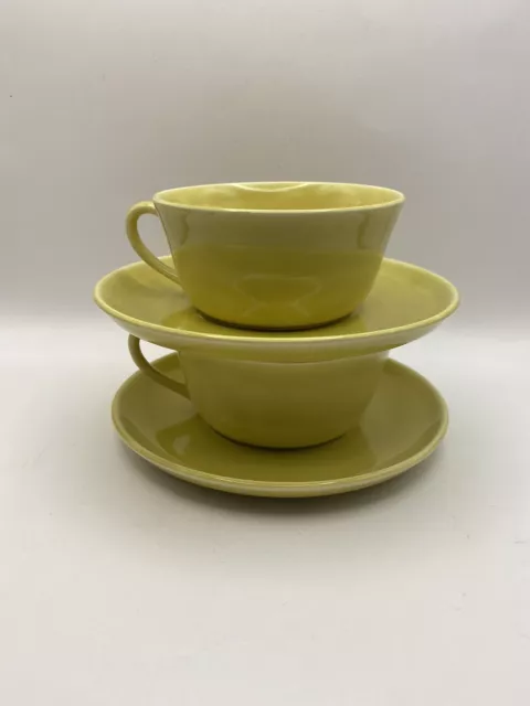 Vintage Cups & Saucers Yellow~Set of 2