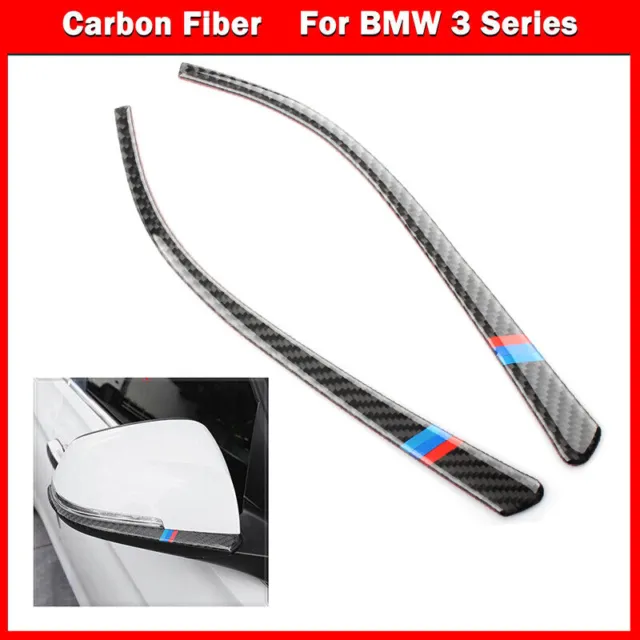 2x Real Carbon Fiber Rearview Mirror Cover Cap Cover Trim For BMW F30 F31 F32 BD