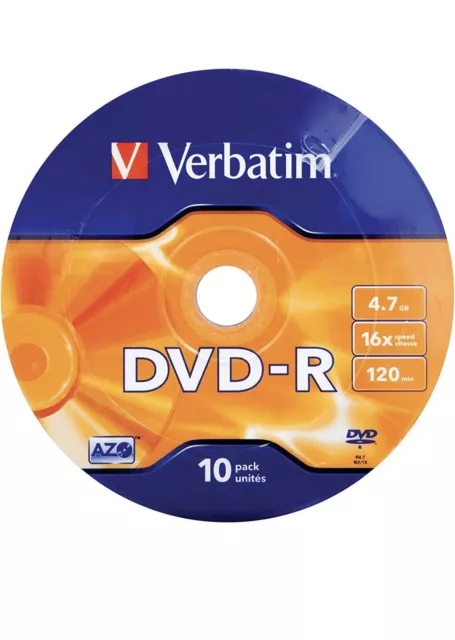 Verbatim DVD-R  4.7GB 16x - 10 Pezzi