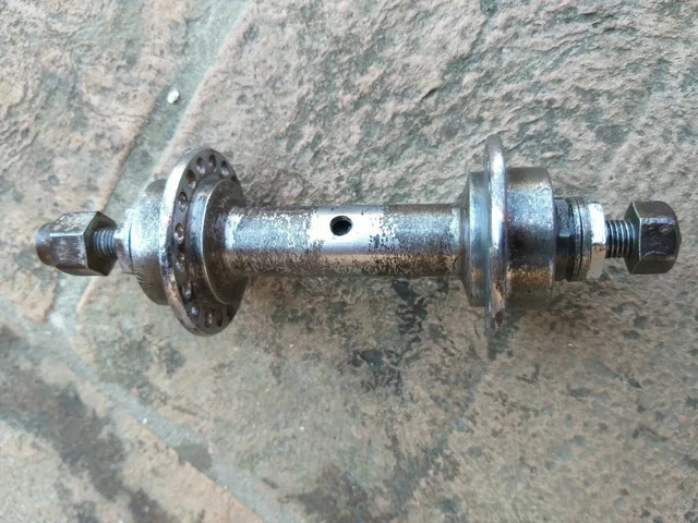 Moyeu Avant Acier Legnano D'époque 36 Trous 94mm Chromé
