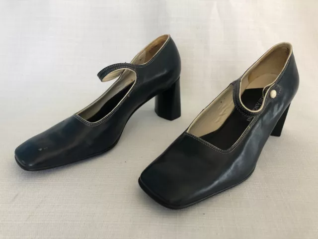 VTG 90s Y2K Enzo Angiolini Mary Jane Heels Square Toe Block Heel Black 8 M Witch 2