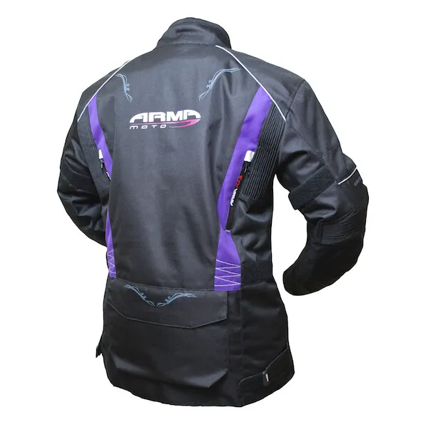 Armr Moto Kiso 2 Ladies Waterproof Textile Motorcycle Jacket Black Plum Purple 2