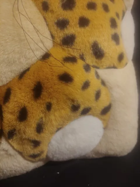 Vtg Cat Pillow Spotted Cheetah TWIE Throw Couch 12” Animal Cushion 1998 3