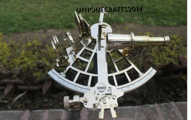 9'' Brass Sextant Astrolabe Ship Instrument Sextant Vintage Nautical Maritime