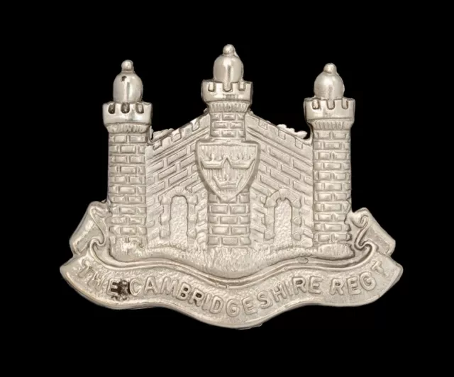 The Cambridgeshire Regiment Cap Badge Hallmarked Silver