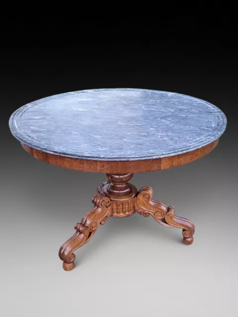 French Gueridon Centre Table With Oak Pedestal Base