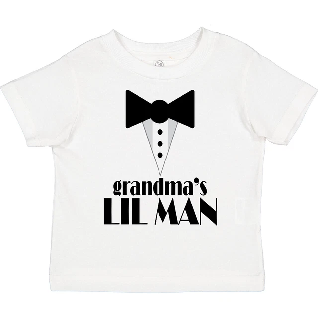 Inktastic Grandma's Lil Man Toddler T-Shirt Childs Tuxedo Bow Tie Kids Child Kid