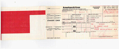 American Airlines Passenger Coupon Ticket Baggage Check New York Chicago 1973