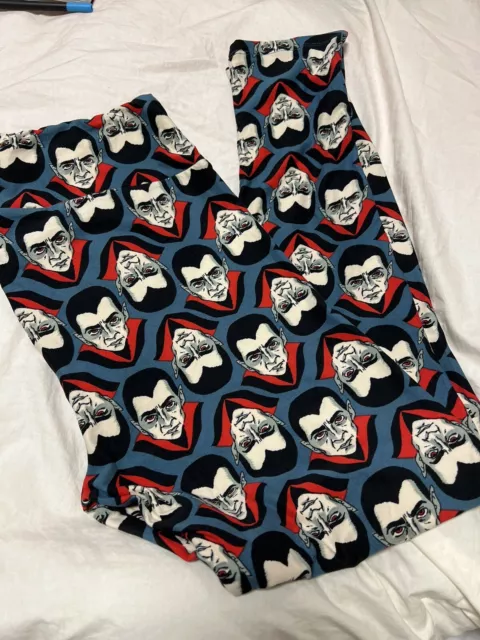 Lularoe Leggings Women's Size Tall & Curvy Dracula Vampire Print Stretch Pants