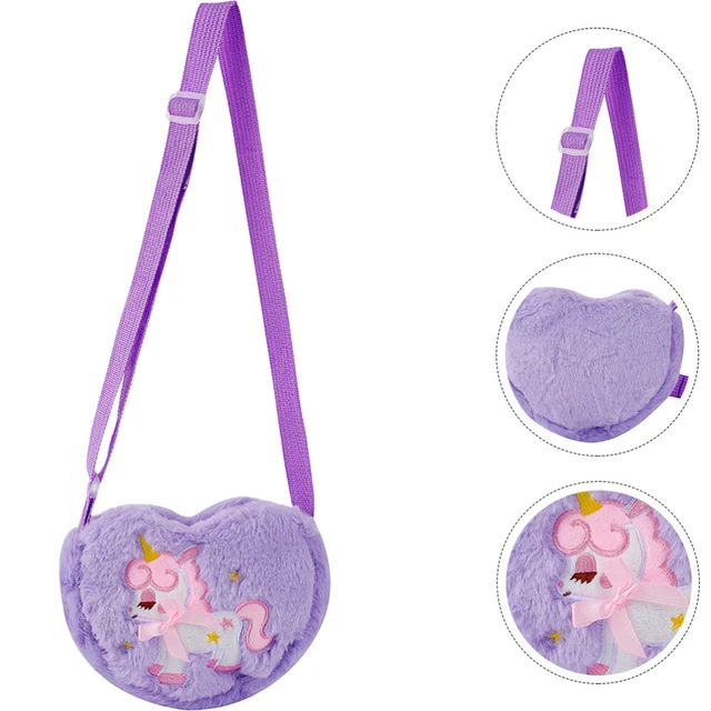 Unicorn Shoulder Bag Plush Girl Child Cartoon Soft Crossbody Purses Women