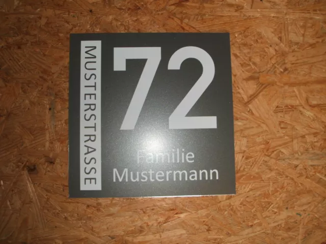 Hausnummer-Schild Wunschtext Neu