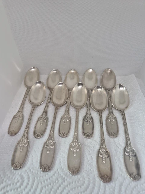 12 CUILLERES A Moka Christofle 10 Cm Metal Argente Modele Boreal Art
