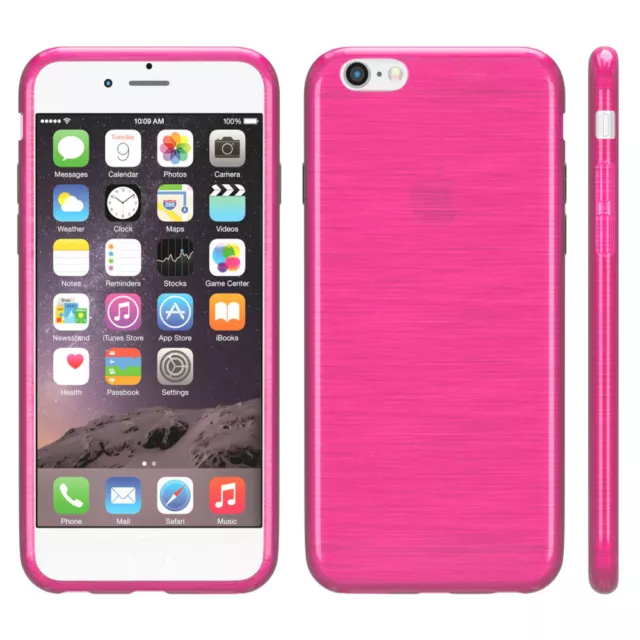 für Apple iPhone 6 Hülle iphone 6s Silikonhülle Case Handyhülle Metallic Pink