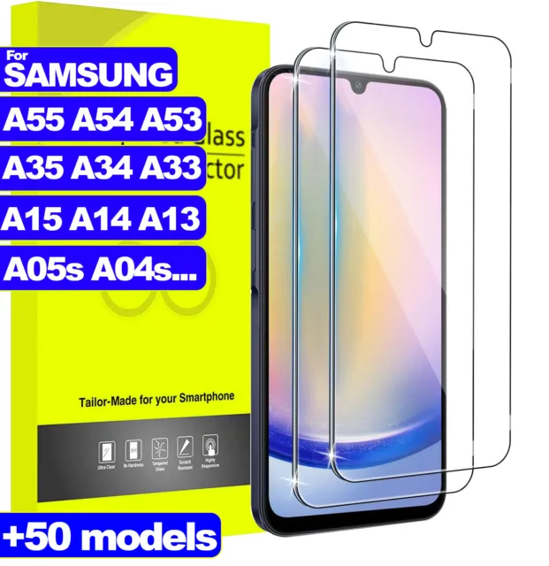 Tempered Glass Screen Protector For Samsung A15 A14 A23 A34 A35 A05s A55 A52 5G