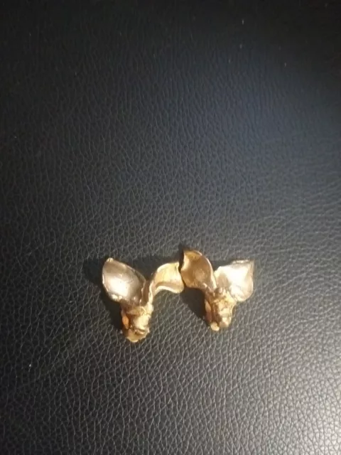 Boucles d'oreilles bronze doré Béatrice Chateau bijou vintage 1980/90