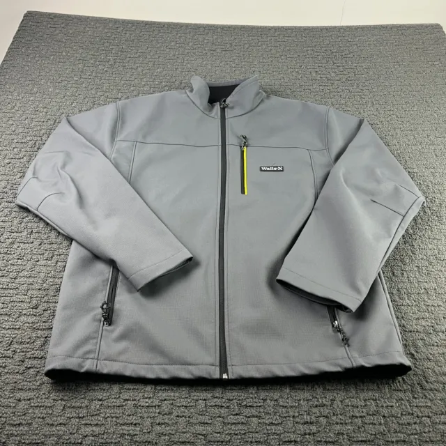 Walls Jacket Mens Large Gray Full Zip Softshell Outdoor Coat Workwear Casual