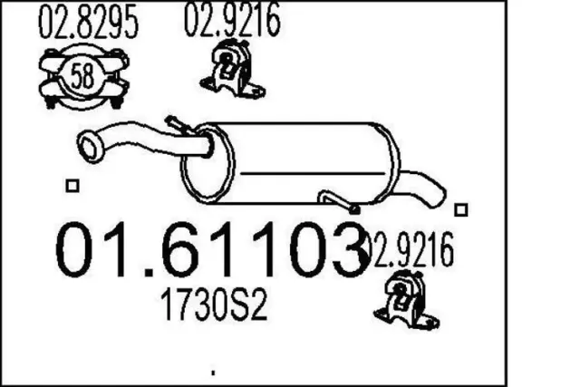 MTS 01.61103 Endschalldämpfer passend für PEUGEOT 308 I Schrägheck (4A, 4C)