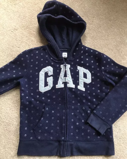 GAP Kids Girls Blue Hooded Zip Jacket Age 8 Years