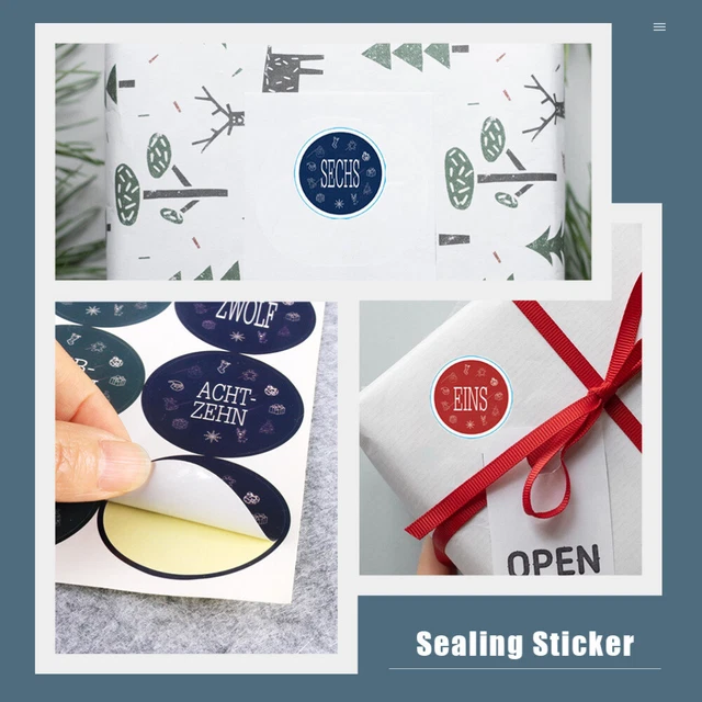 10 SHEETS ÉTIQUETTE De Noël Autocollants Calendrier Numéros Stickers