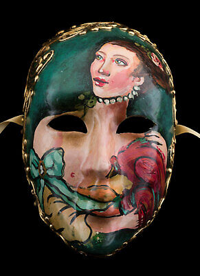 Mask from Venice Face Volto Duchess IN Paper Mache Prestige Collection 2537