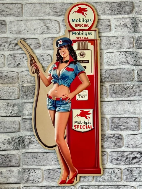 Blechschild „Blowing Smoke“ – Pin-up Mädchen Mit Zigarre, 20x30 Cm, Metall-Deko Für Wand