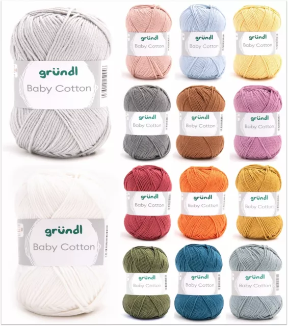 50g Gründl Baby Cotton Babywolle Garn zum Stricken Häkeln GP 69,80€/1kg