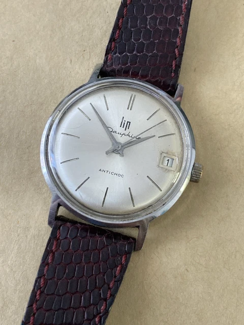 Montre à Gousset Ancienne LIP Dauphine - Mécanique Manuelle, Cadran 24h, Acier Inoxydable, Occasion